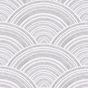 Imagem de CRE8TIVE Papel de parede geométrico preto e branco para quarto 30,5 x 299,7 cm Papel de parede ondulado de bolinhas Seigaiha removível autoadesivo art déco papel de contato geométrico para armários