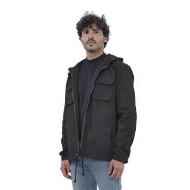 Imagem de Jaqueta Sarja Parka Masculina Com Bolso Algodão Estilo Casual-Masculino