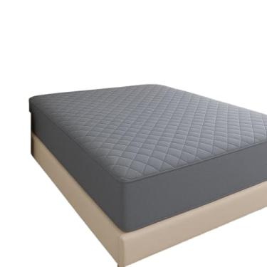 Imagem de Capa de Colchão Impermeável Matelada – Fácil de Lavar, Com Elástico Solteiro, Casal, Queen e King(CAPA CINZA,Queen)