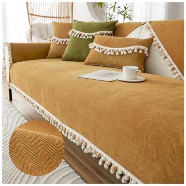 Imagem de SPXMQSS Capa para sofá, capa de sofá macia em forma de L, capas de sofá antiderrapantes de 1/2/3/4 lugares, capas de sofá para sofá protetor de móveis para sala de estar F 45 x 45 cm