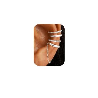 Imagem de Florideco 4 peças de brincos de orelha sem piercing para mulheres, brincos delicados banhados a ouro 14 quilates para cartilagem, hipoalergênicos, brincos falsos para orelhas não perfuradas, Latão