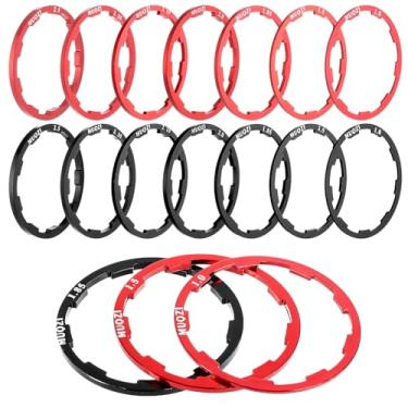 Imagem de Eldraqth 14 espaçadores de fone de ouvido para arruela espaçadora de cassete de bicicleta para volante 7/8/9/10/11 de velocidade arruelas de cubo de volante várias opções de tamanho de 1/1,5/1,85/2