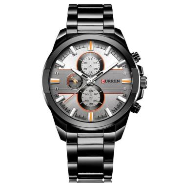 Imagem de Relógio Masculino De Aço Inoxidavel à Prova D´agua De Quartzo Analógico Cinza Preto