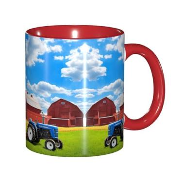 Imagem de Zeraoke Company Farm Tractor Print Canecas de café criativas, personalizadas, presente para família, tamanho de 325 ml, unissex
