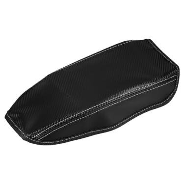 Imagem de A ABSOPRO Almofada de console central de carro à prova d'água para assento de braço protetor de capa para Ford Bronco Sport 2021 2022 2023 padrão de fibra de carbono preto cinza