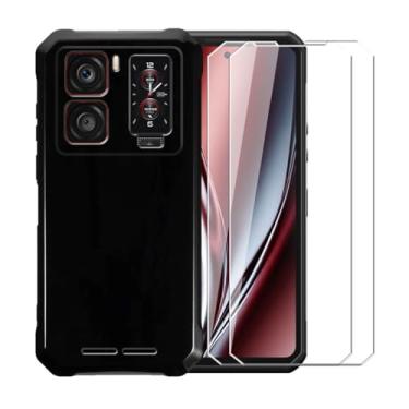 Imagem de WDMYLFTW Capa para Oukitel WP300 + [2 unidades] Película protetora de tela de vidro temperado - Capa protetora de TPU (preta)