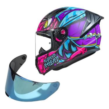 Imagem de Kit Capacete Moto Ls2 FF810 Vigo Drillox Roxo Rosa +Viseira Azul (58)