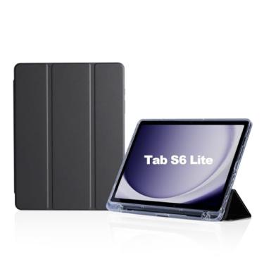 Imagem de Capa tablet Flip para Samsung Galaxy Tab S6 Lite 10.4" Polegadas Modelo:SM-P620/P625(2024),SM-P613/P619(2022),SM-P610/P615(2020) Case Anti Impacto Suporte Pencil (preto)