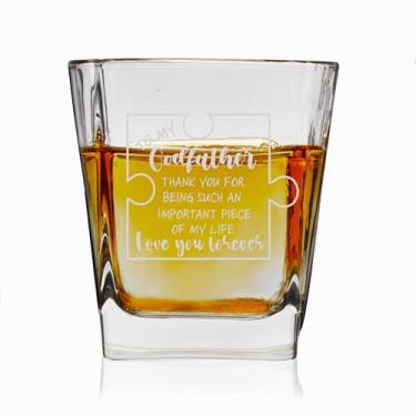 Imagem de JERIO Presentes de Godfather para homens copo de uísque de 255 g, presente de padrinho para Natal, aniversário, copo de dia dos pais de Godchild Old Fashioned, uma peça tão importante da minha vida