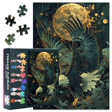 Imagem de Puzzles for Adults 1000 Pieces Eagle Puzzle Family Challenge Game Eagle Under The Full Moon Jigsaw Puzzles Challenging & Vivid Detail Ideal for Puzzle Enthusiasts Finished Size: 70x50cm