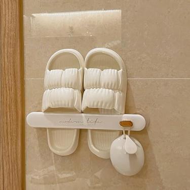 Imagem de Suporte de parede com ventosas – Organizador de sapatos de banheiro sem perfuração com bandeja coletora para armazenamento atrás da porta