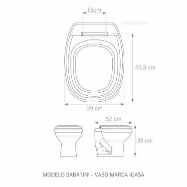 Imagem de Assento Sanitário Sabatini Mogno Tampa Para Vaso Icasa Mdf - Sicmol