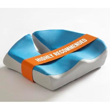 Imagem de Ecofeen Almofada ergonômica de espuma viscoelástica em forma de U para ciática, cóccix e alívio da dor lombar – almofada de alívio de pressão para cadeira de escritório, assento de carro e cadeira de