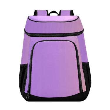 Imagem de Mochila masculina gradiente roxo com compartimento térmico, 36 latas, para almoço, piquenique, pesca, caminhadas, acampamento, praia, parque
