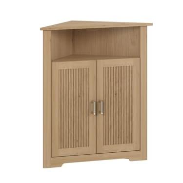 Imagem de Mino Kesper Armário de armazenamento de banheiro, armário de canto de banheiro de fazenda com portas e prateleiras ajustáveis