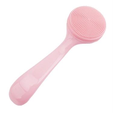 Imagem de Escova de limpeza facial de silicone, escova de lavagem macia para massagem facial, removedor de cravos, maquiagem e remoção de cuidados com a pele (rosa)