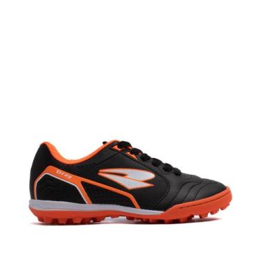 Imagem de Chuteira Society Infantil Dray Preto/Laranja, Preto, Laranja, 35