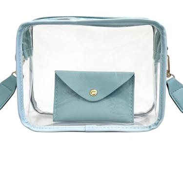 Imagem de Bolsa tiracolo quadrada pequena de PVC transparente com bolso para telefone, Verde, Tendência