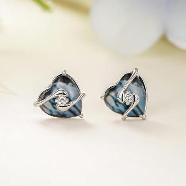 Imagem de 1 par de brincos de coração de tinta exclusivos para uso diário, joias simples e adoráveis, presentes para mulheres, aniversário para ela, acessórios de moda