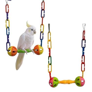 Imagem de Balanço para Pássaros - Suporte para Gaiola,Balanço Interativo para a Calopsita - Para Conure, Calopsita, Agapornis, Canário, Coelho, Porquinho-da-índia, e Chinchila