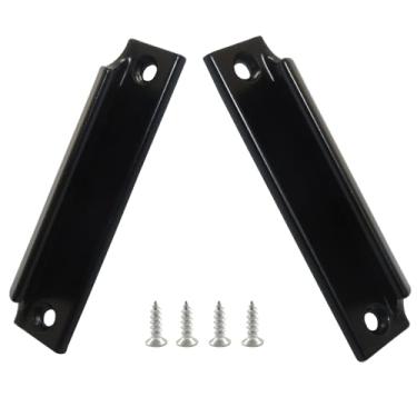 Imagem de Piutouyar Alça de elevação de faixa de janela, 2 peças de puxadores de armário de liga de alumínio preto, faixa central de 7,6 cm, puxadores de gaveta para janela deslizante, cozinha, puxadores de