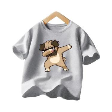 Imagem de Camiseta Infantil De Algodão Com Estampa De Cachorro Francês Bulldog H