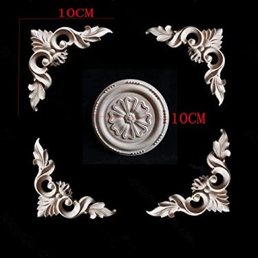 Imagem de 1. 0 CM Entrada de apliques de madeira maciça no centro de mobiliário doméstico, artesanato applique, leito de mobília sem pintura guarnição de madeira decorativa(1PCS)