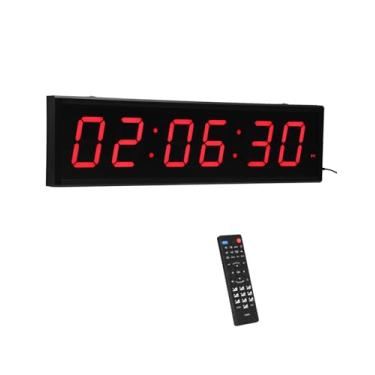 Imagem de Relógio de parede digital grande de 68,5 cm com controle remoto e brilho ajustável, despertador digital de montagem na parede, temporizador de contagem, integração de calendário e formato de 12/24