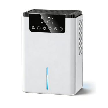 Imagem de Desumidificador para casa, capacidade de 1,701 g, desligamento automático para salas médias de até 500 metros quadrados, portátil silencioso para porão do banheiro do quarto, temporizador 24H e 7