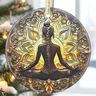 Imagem de Ornamentos de cerâmica de 9 cm para árvore de Natal, decoração de árvore de Natal, liquidação de enfeites de Natal, lembrança de relíquia de família, troca de presente, ideia de presente, presente de