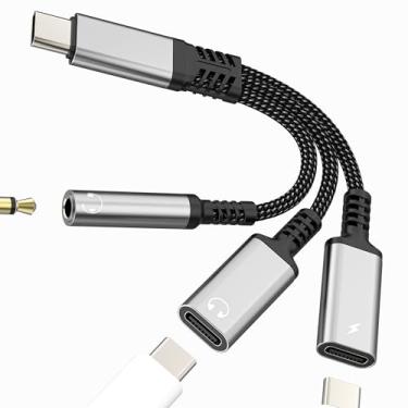 Imagem de Adaptador USB C para áudio de 3,5 mm (3 em 1) adaptador USB C auxiliar de fone de ouvido para iphone 17 16 15 áudio 3,5 mm cabo divisor tipo C para carregador Apple Dongle cabo de carregamento duplo