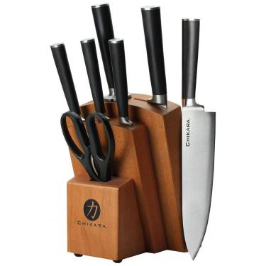 Imagem de Conjunto de Facas em Aço Japonês com Bloco de Bancada, 8 Peças, Ginsu 07138DS, Preto