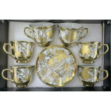 Imagem de Xícara de café/cha kit com 6 conjunto (12 peças) de Cerâmica em porcelana(Xicara D163-3/6 conjunto)