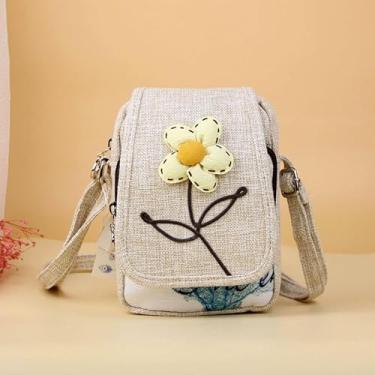 Imagem de Bolsa tiracolo para mulheres, estilo flor, pequena, moderna, bolsa de mão, bolsa de armazenamento de ombro, presente para mulheres e homens, Branco