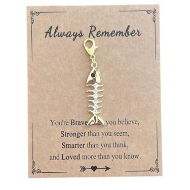 Imagem de AMOBESTER Amuletos de espinha de peixe de strass dourado para colar de pulseira, faça você mesmo, joias com zíper