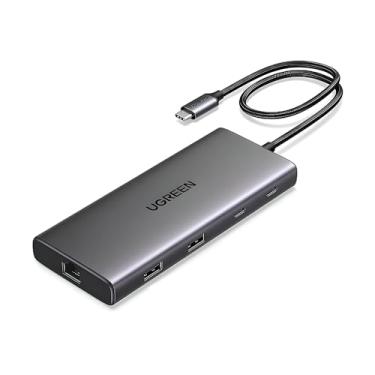 Imagem de Hub USB-C 10 em 1: Adaptador com Saída Dual HDMI 4K@60Hz, Carregamento PD 100W, Gigabit Ethernet, USB-C 3.2, USB-A 3.2/3.0 e Leitor SD/TF, Otimize sua Estação de Trabalho - 45380