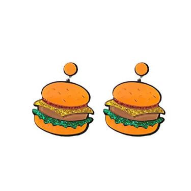 Imagem de Brincos pendentes exclusivos de acrílico para bolo imitando sorvete resina doce amor coração donuts coloridos engraçados para mulheres meninas festa desenho animado declaração exagerada joia, Acrílico, acrílico