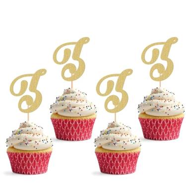 Imagem de Topper de cupcake de 26 letras - pacote com 24 decorações de cupcake com glitter e letra Z, adequado para festa de aniversário, aniversário de casamento ou adereços de cabine de fotos (Z)