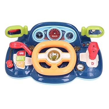 Imagem de CUOFYUNL Música Bebê Dirigindo Simulação Volante Educação Infantil Vire e Aprenda Motorista (Volante CY-7076A (IC chinês) azul)