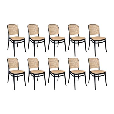 Imagem de Kit 10 Cadeiras de Jantar Roma para Sala e Cozinha Preto