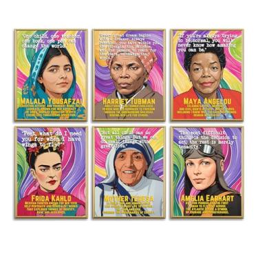 Imagem de WINDVALE Pôster motivacional para decoração do mês da história feminina com citações positivas inspiradoras para casa, escola, sala de aula, quadro de avisos, decoração de corredor