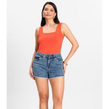 Imagem de Shorts Jeans Azul Feminino Adulto Básico Select, 34, Azul