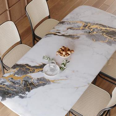 Imagem de VaryPaper Papel de contato de mármore dourado/preto/branco descasque e cole bancadas à prova d'água, envoltório de vinil de mármore para mesa, bancada, papel de parede de granito removível para