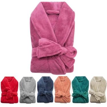 Imagem de Roupão Plush Microfibra Adulto Extra Macio Unissex Tamanho Único - Confortável para Dormir e Relaxar em Casa (ROSA)