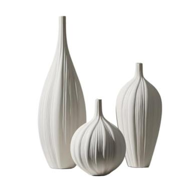 Imagem de KEG801302 Vasos para flores vintage creme vaso de cerâmica arranjo sala de estar vaso decorativo arranjo de flores conjunto de flores vaso decorativo para casa