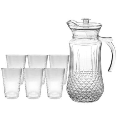 Imagem de Conjunto De Jarra 1,4L Com 6 Copo Primavera 190ml de Vidro Para Água S