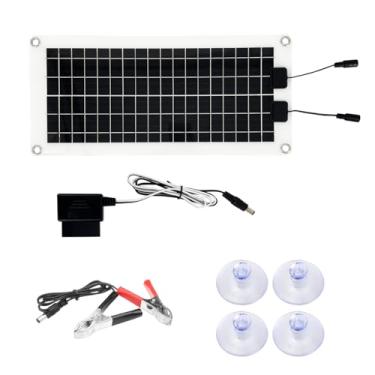 Imagem de Carregador solar de Bateria de 30W, Mantenedor de Bateria Solar + Controlador de Carga MPPT 10A Atualizado + Suporte de Montagem Ajustável para Carro, RV, Barco e Motocicleta