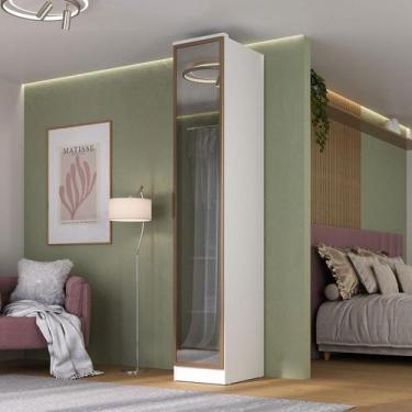 Imagem de Guarda Roupa Modular 41cm 1 Porta Reflecta e Led 100% MDF - Mambel Q, 