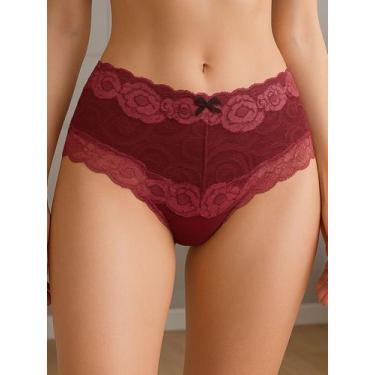 Imagem de Kit Cinta de Algodão com Detalhe em Renda Calcinha Cós Alto Modeladora