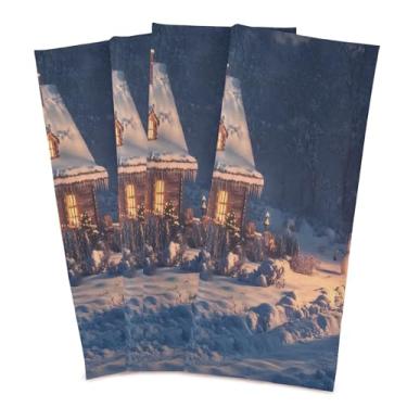 Imagem de xigua Conjunto de 4 panos de prato de cozinha para casa de Natal, toalhas de cozinha macias e altamente absorventes de secagem rápida para limpeza de pratos e limpeza manual, 71 x 45 cm